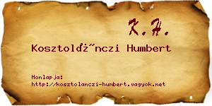 Kosztolánczi Humbert névjegykártya